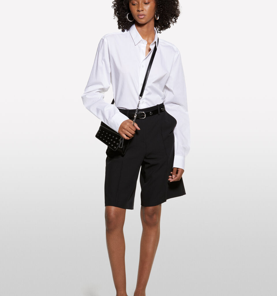 Bermuda neri relaxed fit - pantaloni shorts da donna - Nero | Sisley image number 1